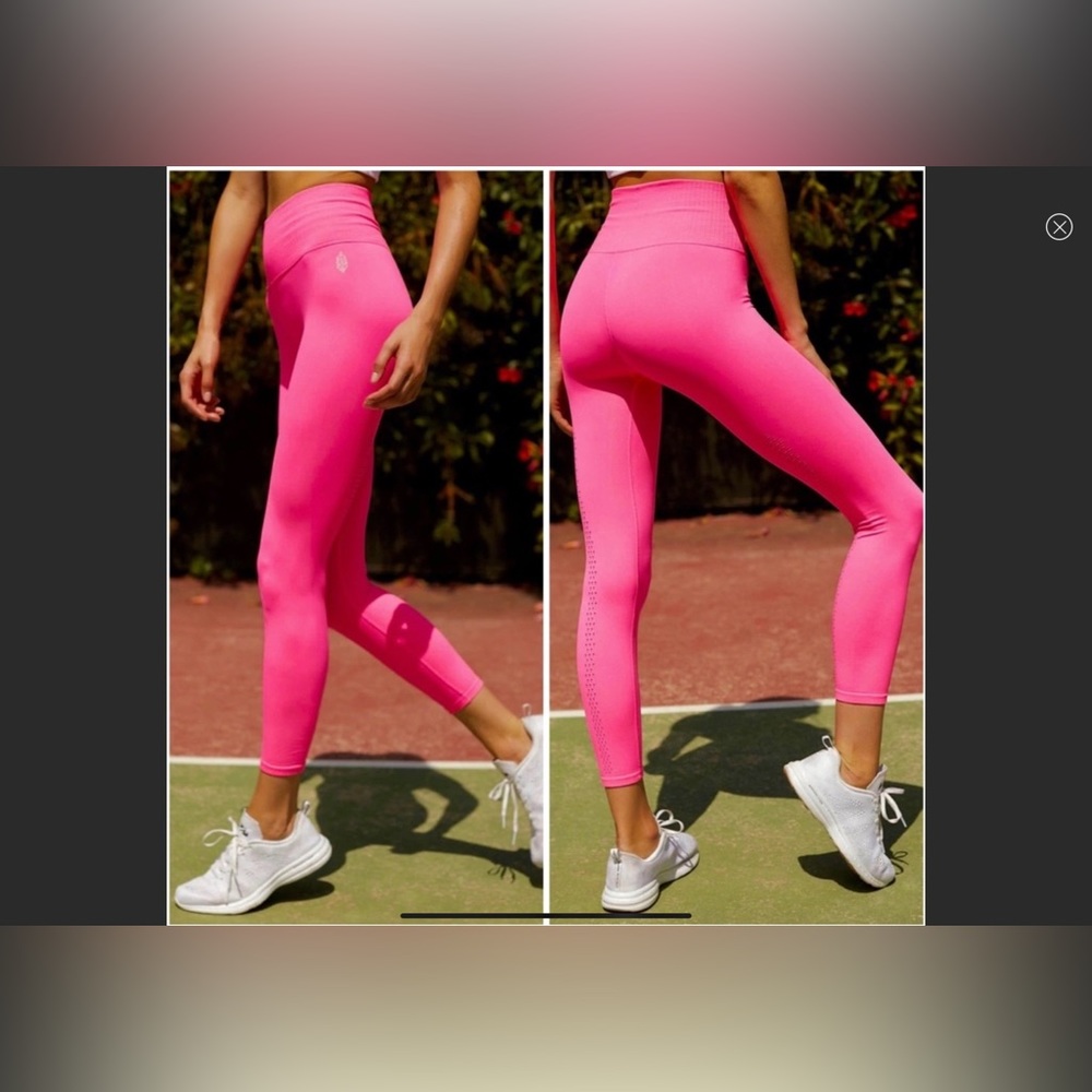 NWOT Free People Movement Good Karma Leggings in HOT PINK - Picture 1 of 8